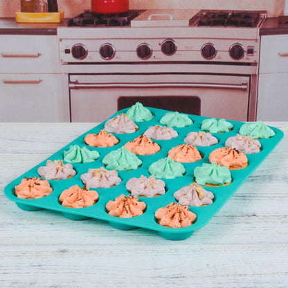 CAKETIME Silicone Muffin Pan Cupcake Set - Mini 24 Cups and Regular 12 Cups Muffin Tin, Nonstick BPA Free Food Grade Silicone Molds with 12 Silicone Baking Cups - CookCave