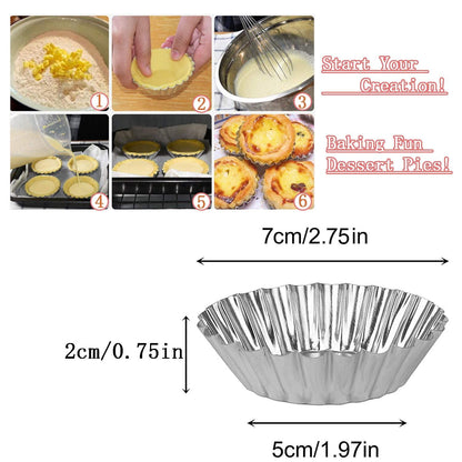 Xstronq Egg Tart Molds 32Pack Tart Pan 2.75inch, Mini Tart Tins Aluminium Mini Tart Pans for Baking (32Pack-2.75inch) - CookCave