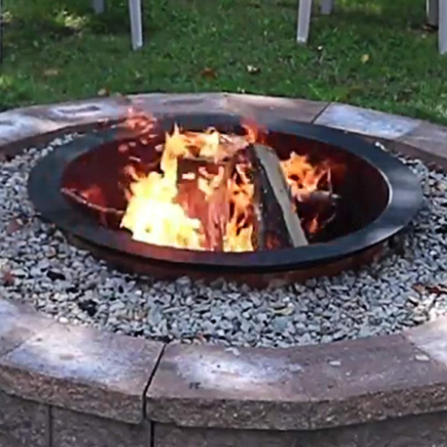 VBENLEM Fire Pit Ring 45-Inch Outer/39-Inch Inner Diameter, 3.0mm Thick Heavy Duty Solid Steel, Fire Pit Liner DIY Campfire Ring Above or In-Ground for Outdoor - CookCave