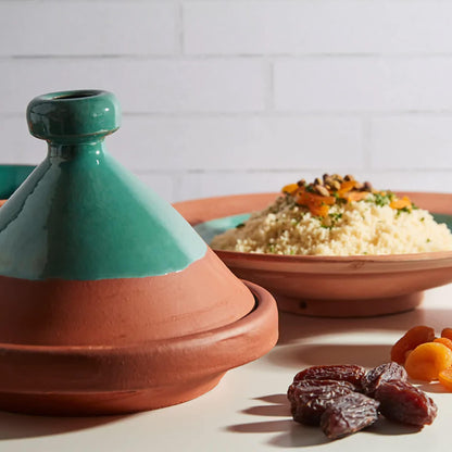 Moroccan Tagine Pot by Verve CULTURE | Traditional Ceramic Cooking Tagine | 7" tall / 10" diameter - CookCave