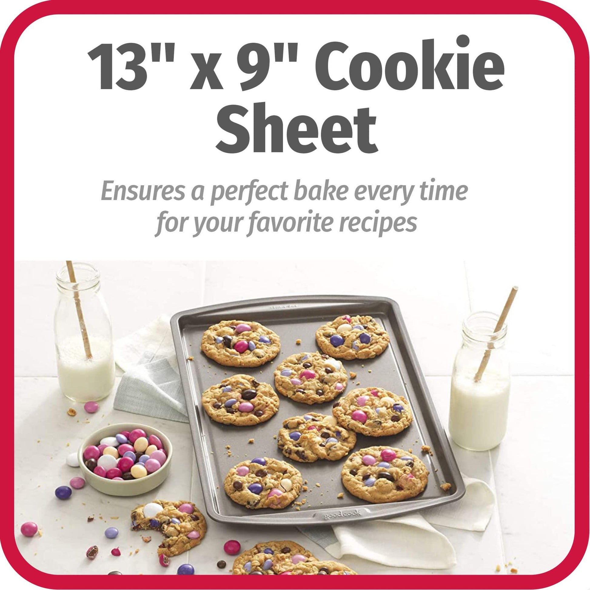 Goodcook 4020 Baking Sheet, 13 Inch x 9 Inch,Grey - CookCave