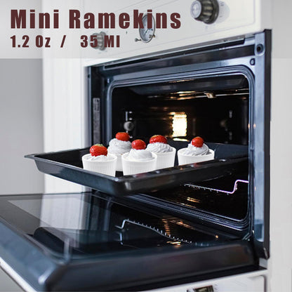 DRAONGYE Mini Ramekins 1.2 oz set of 6, Porcelain Mini Ramekins Dishes for Souffle, Dipping Sauce Cups, Pudding, Custard Cups, Microwave & Oven Safe(White) - CookCave