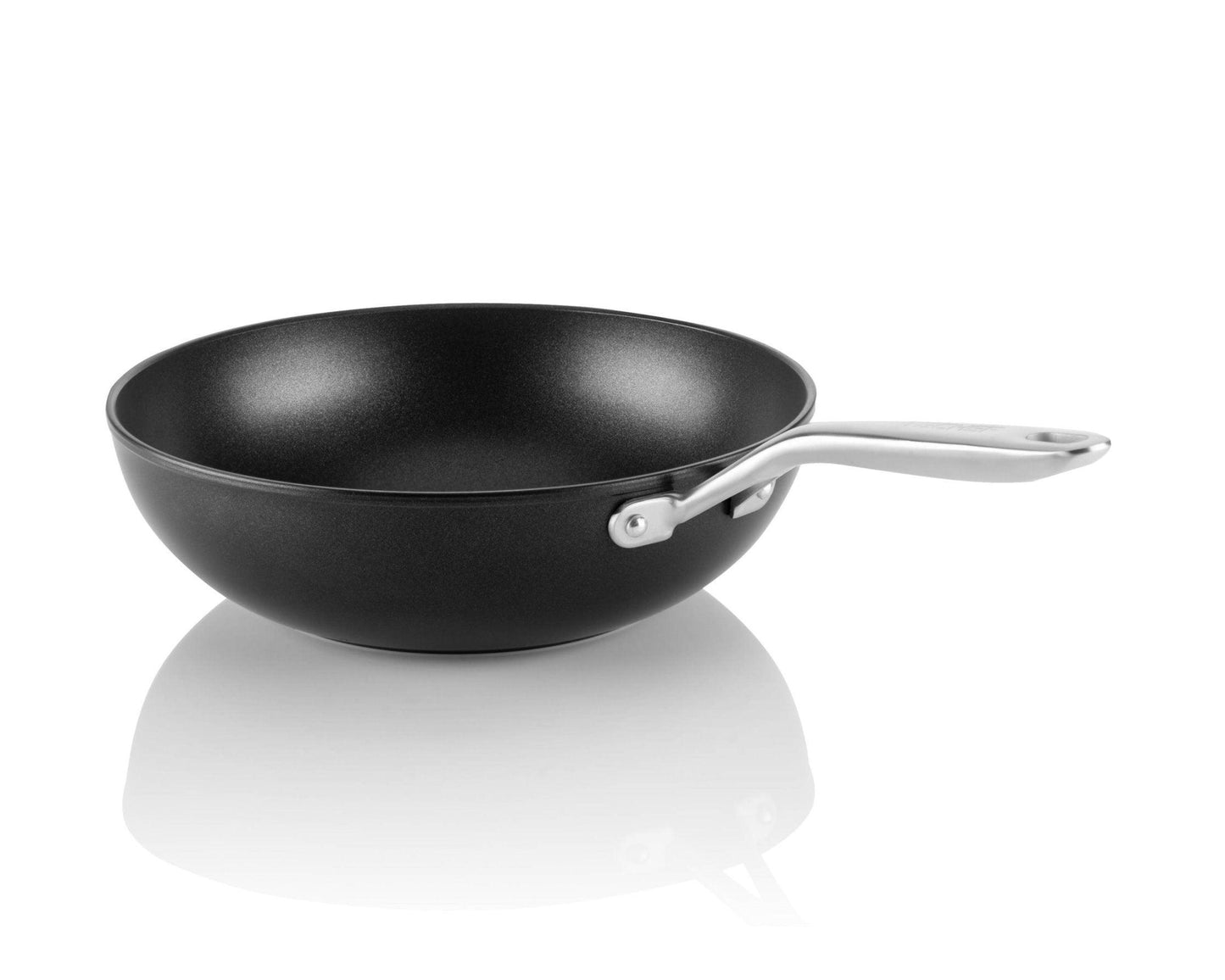 TECHEF - Onyx Collection, 12-Inch Nonstick Flat Bottom Wok/Stir-Fry Pan - PFOA Free, Dishwasher and Oven Safe, Made in Korea - CookCave