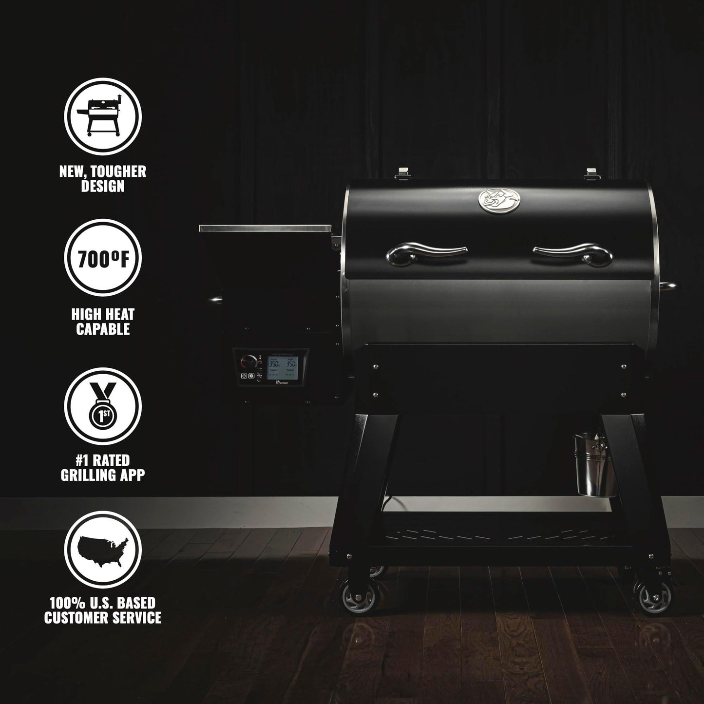 recteq Deck Boss RT-590 Wood Pellet Smoker Grill | Wi-Fi-Enabled, Electric Pellet Grill | 592 Square Inches of Cook Space - CookCave