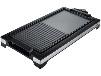 2-in-1 Grill & Griddle, Electric Smokeless Indoor Grill, 1800W Fast Heat Up BBQ Grill, Nonstick Cooking Plate, 5 Levels Adjustable Temperature, Detachable & Dishwasher Safe, Cool-touch Handles, Black - CookCave