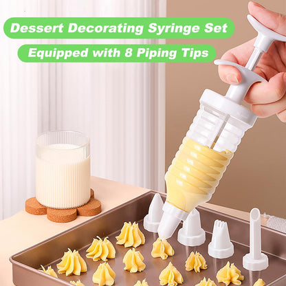 Suuker Cake Decorating Gun, Cupcake Icing Piping Kit, Cake Decorating Kit with 8 Piping Tips, Cupcake Injector/Decorating Icing Set, White - CookCave