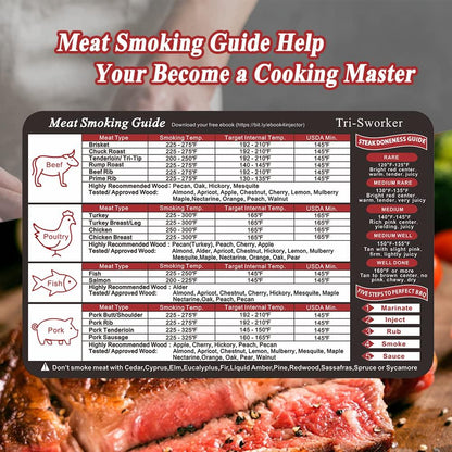 Tri-Sworker Meat Injectors for Smoking with Case and 4 Flavor Food Injector Syringe Needles, Injector Marinades for Meat, Turkey, Brisket; 2-oz; Including Paper and E-Book (PDF) User Manual - CookCave