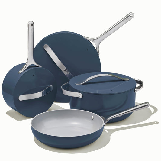 12-Piece Caraway Nonstick Ceramic Cookware Set - Navy, PTFE & PFOA Free, Oven & Stovetop Safe - CookCave
