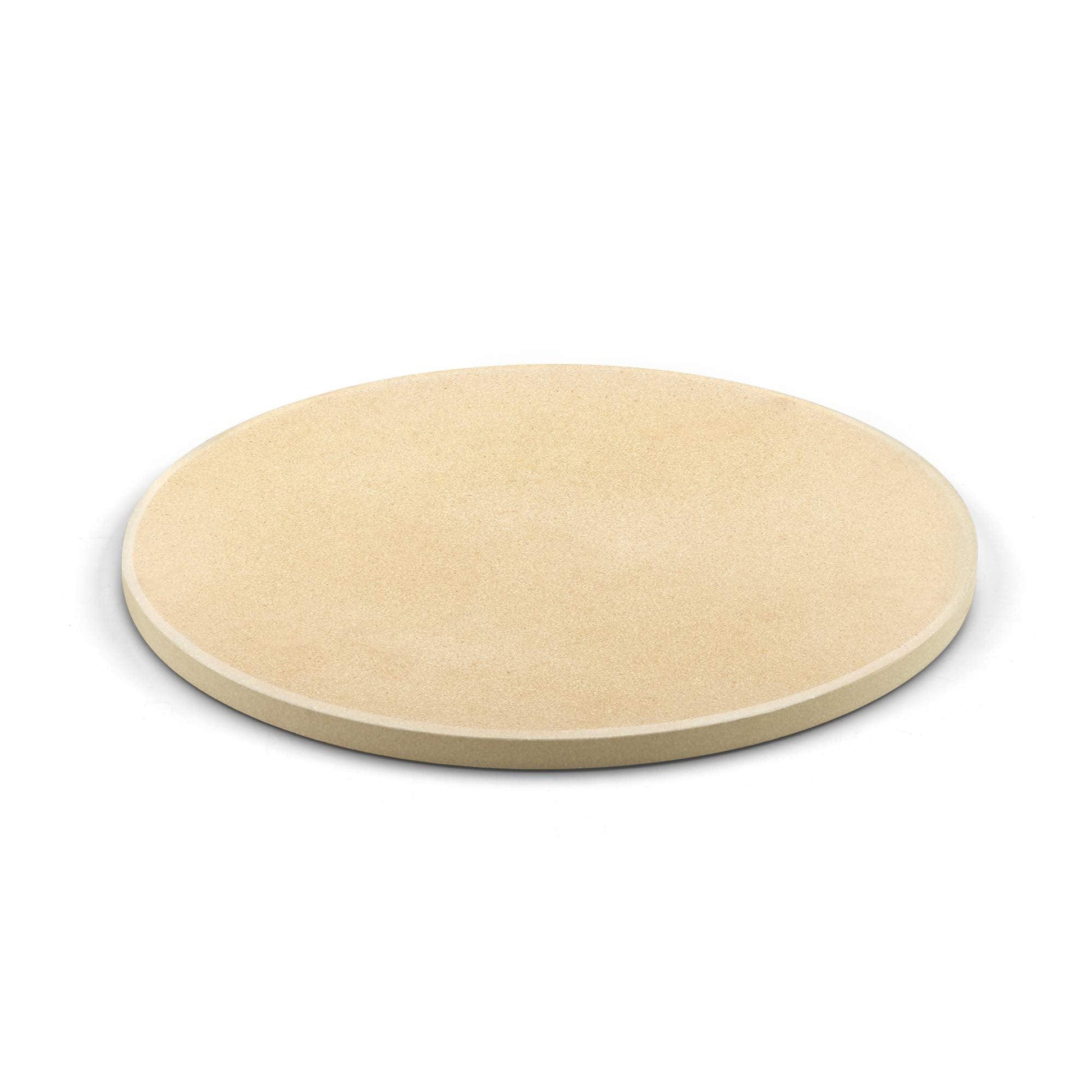 Cook N Home Pizza Grilling Baking Stone with Scraper, 14-Inch Round Heavy Duty Cordierite Bread Stone for Oven and Grill, Thermal Shock Resistant Ideal for Baking Golden Crisp Crust Pizza,Cream - CookCave