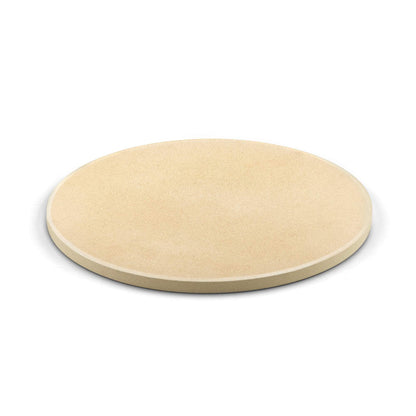 Cook N Home Pizza Grilling Baking Stone with Scraper, 14-Inch Round Heavy Duty Cordierite Bread Stone for Oven and Grill, Thermal Shock Resistant Ideal for Baking Golden Crisp Crust Pizza,Cream - CookCave