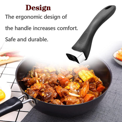 eHooyau 2 Pcs Pot Handle Bakelite Grip Long Replacement Handle with Screw for Kitchen Saucepan Pan Cookware - CookCave