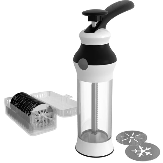 14-Piece Cookie Press Set - Stainless Steel Disks & Storage Case - Heavy-Duty Design - CookCave