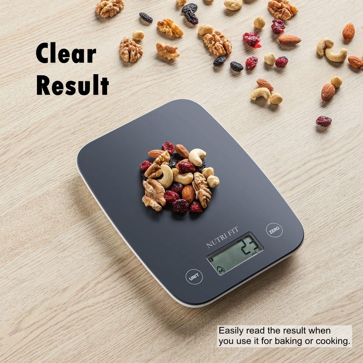 NUTRI FIT Digital Food Scale, 11lb Kitchen Scale Digital Weight, Cooking Scale for Food Ounces and Grams, 4 Units with 0.1oz/1g Precision, LCD Display with Tare Function - CookCave