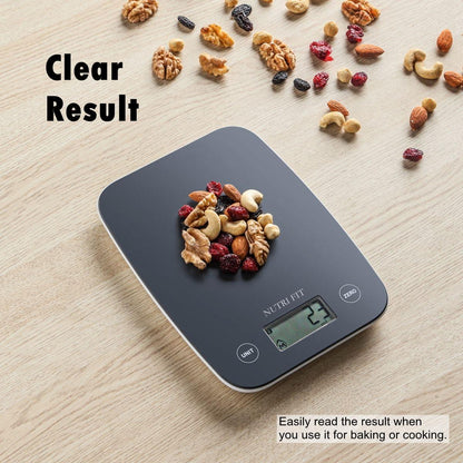 NUTRI FIT Digital Food Scale, 11lb Kitchen Scale Digital Weight, Cooking Scale for Food Ounces and Grams, 4 Units with 0.1oz/1g Precision, LCD Display with Tare Function - CookCave