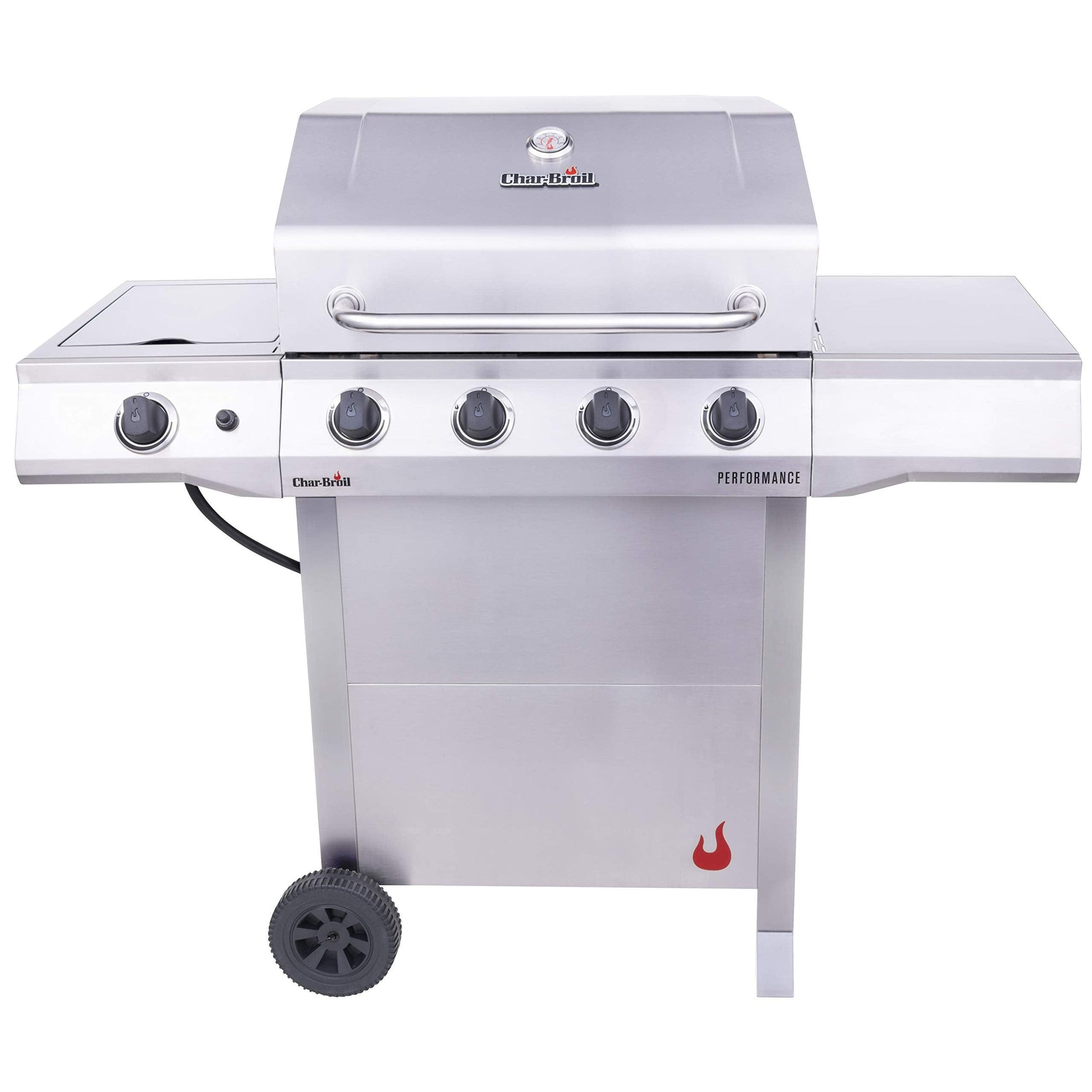 Char-Broil® Performance Series™ Convective 4-Burner with Side Burner Cart Propane Gas Stainless Steel Grill - 463352521 - CookCave