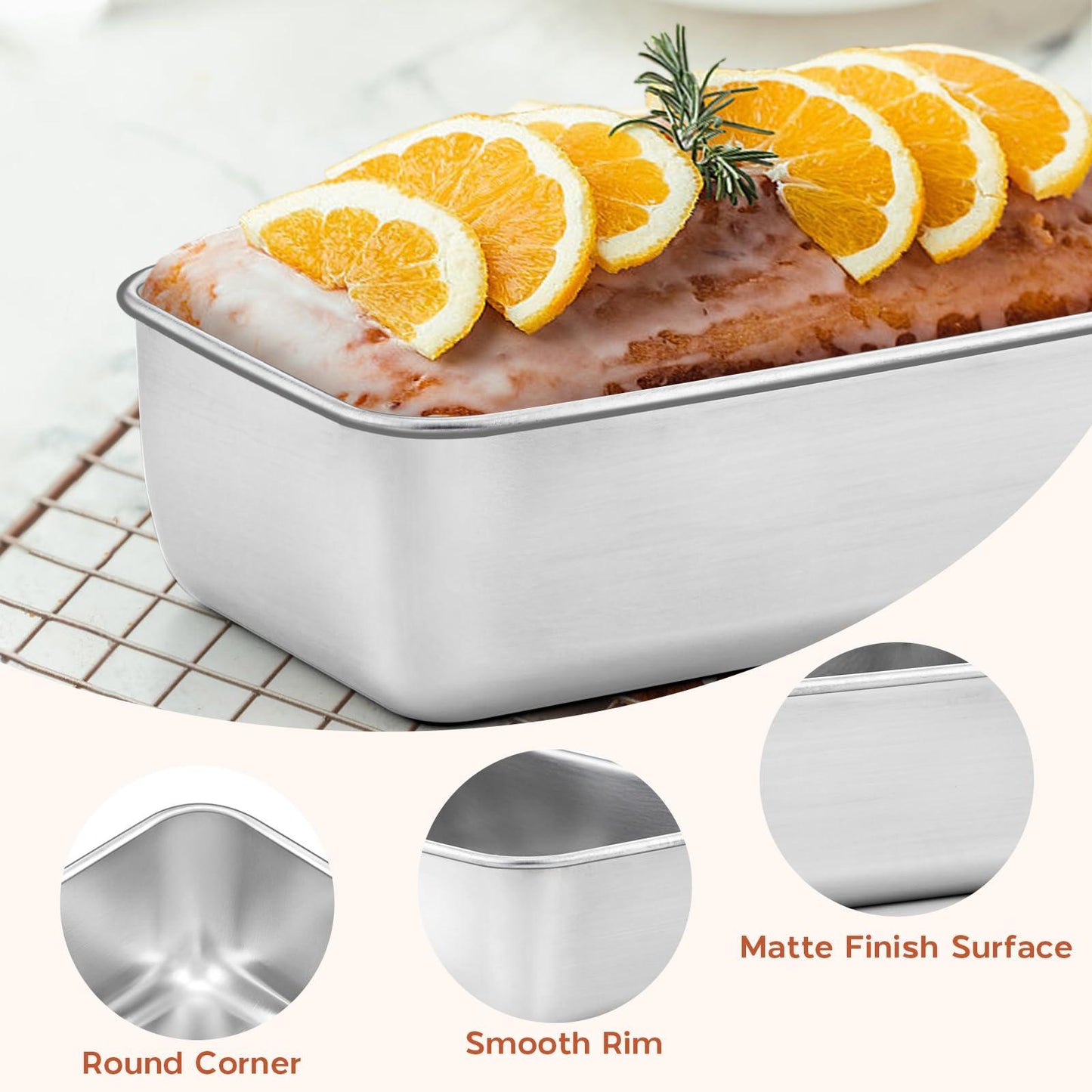 Onader 9 x 5 Bread Loaf Pans Stainless Steel Deep Meatloaf Pan for Baking Set of 4 - CookCave