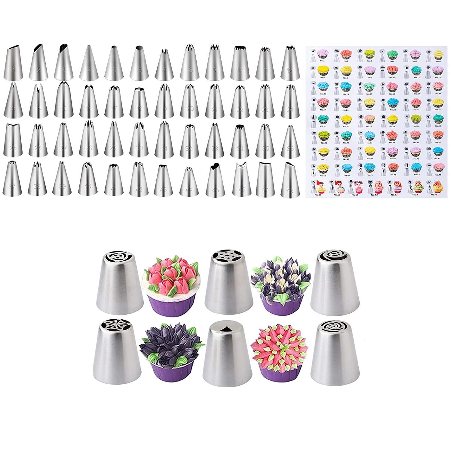 Cake Decorating Supplies 471pcs, Baking Tools Set for Cakes，Cake Turntable, Piping Icing Tips for Beginners or Professional - CookCave