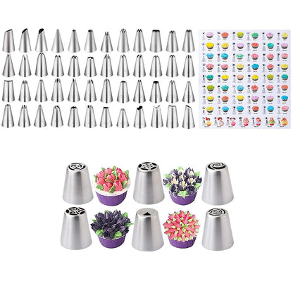 Cake Decorating Supplies 471pcs, Baking Tools Set for Cakes，Cake Turntable, Piping Icing Tips for Beginners or Professional - CookCave