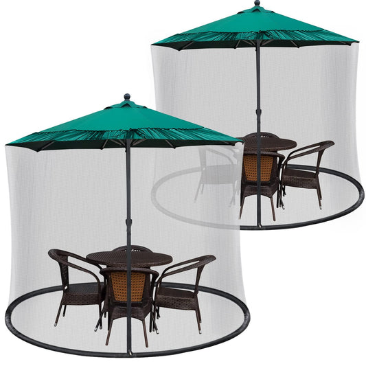 Sanwuta 2 Pcs Patio Umbrella Screen Patio Umbrella Mosquito Netting Fits 7-11ft Outdoor Umbrellas and Patio Tables, Does Not Contain Patio Umbrella - CookCave