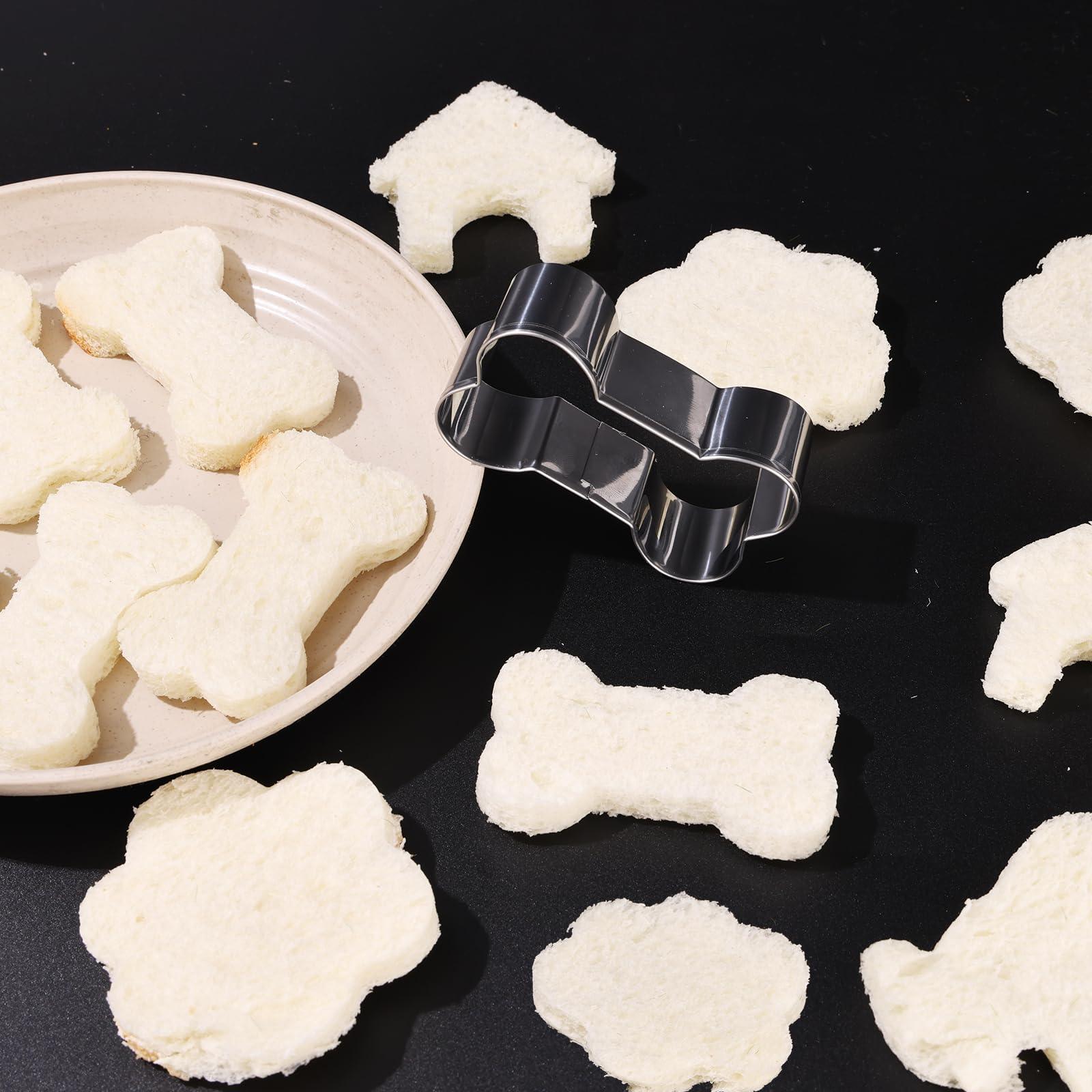 Dog Bone Cookie Cutters ANCKNE Bone Shape Cookie Cutters set Stainless Steel Homemade Dog Biscuit Treats Cutters 4 Pieces - CookCave