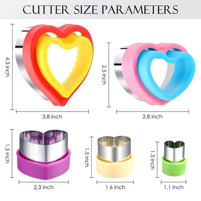 Heart Sandwich Cutter and Sealer,Heart Cookie Cutters 5 Pcs Valentine's Day Heart Shapes Stainless Steel Cookie Cutters Mold for Fruits Vegetables Cakes Biscuits and Sandwiches - CookCave