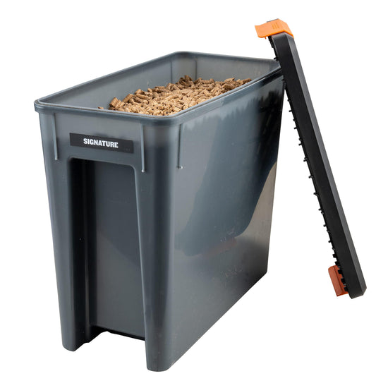 Traeger Pellet Grills BAC637 Stay Dry Pellet Bin, Wood Pellet Storage with Locking Lid, Black - CookCave