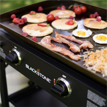 Blackstone Flat Top Gas Grill Griddle 2 Burner Propane Fuelled Rear Grease Management System, 1517, Outdoor Griddle Station for Camping, 28 inch - CookCave