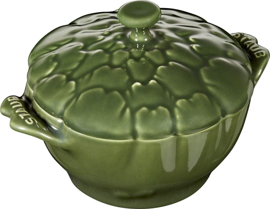 STAUB Ceramics Dutch Oven 16-oz Petite Artichoke Cocotte, Basil - CookCave