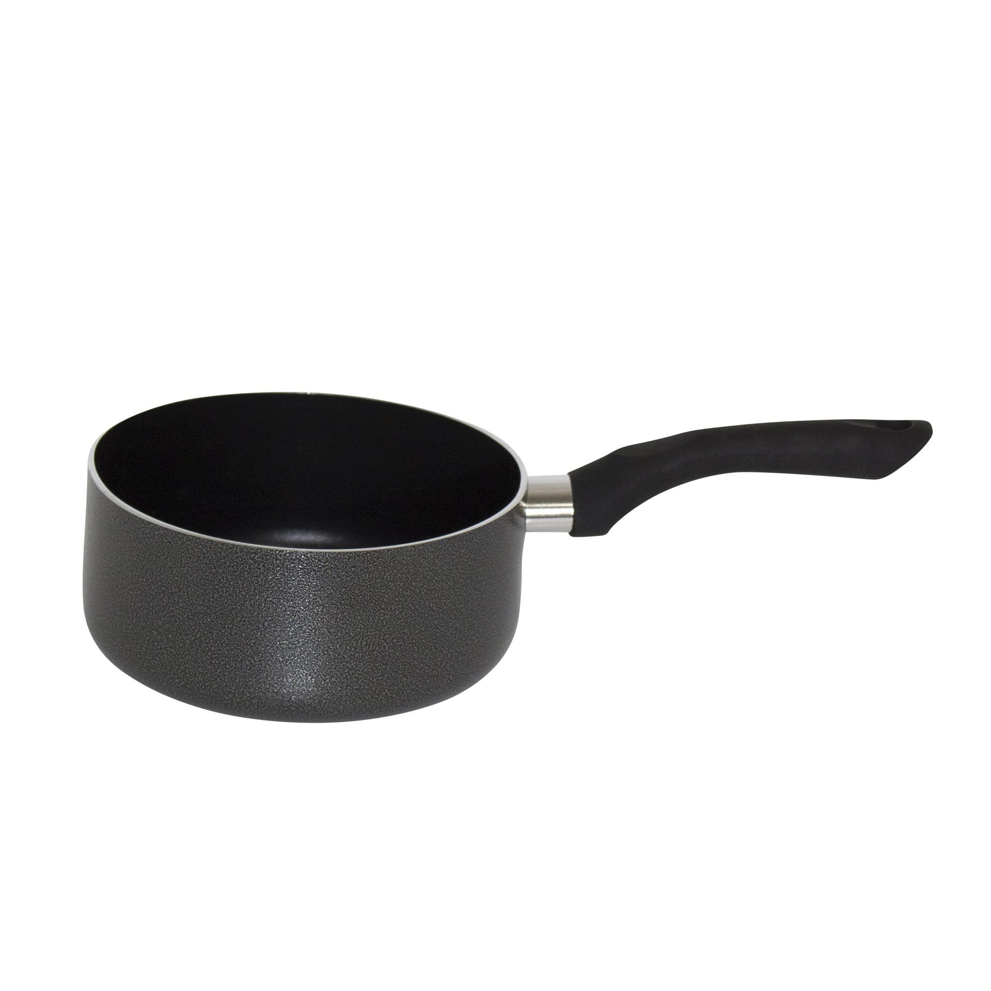 IMUSA USA 2 Quart Charcoal Exterior Sauce Pan with Nonstick Interior and Black Soft-Touch Handle - CookCave