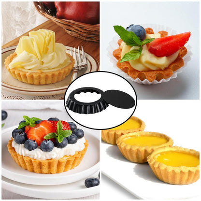 Dwlire 4 Inch Tart Pan Set of 8, Mini Tart Pans with Loose Bottom Nonstick Round Mini Quiche Pie Pan Reusable Carbon Steel Small Tartlet Tins for Pies,tart, Cakes, Dessert Baking - CookCave