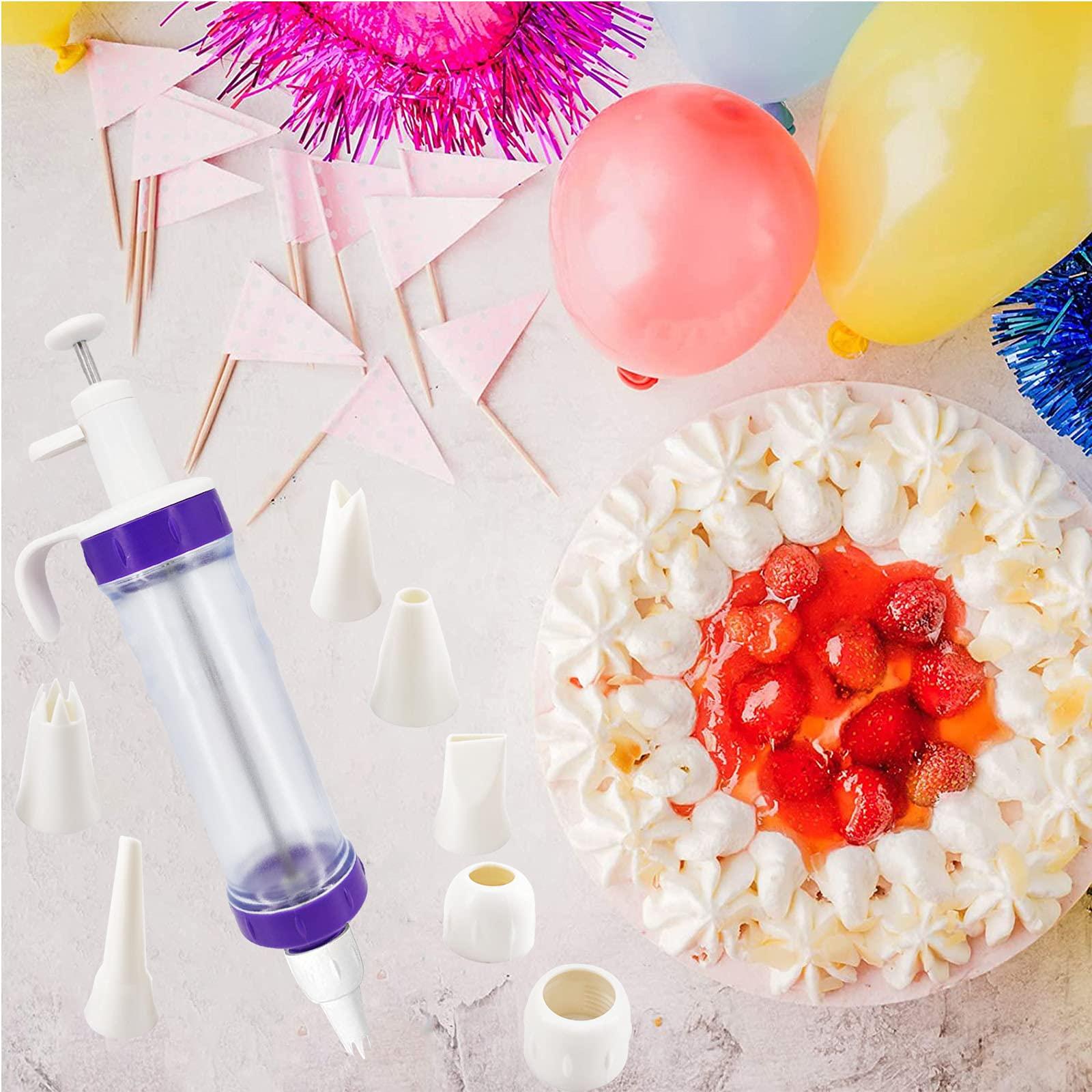 Winbao 15 Pcs Cake Decorating Baking Syringe Tool Kit, Cupcake Filling Injector with Icing Nozzles Cream Scrapers Nozzle Brush Flower Nail Lifter Scissors Pastry Frosting Gun Piping Kit for Cookies - CookCave