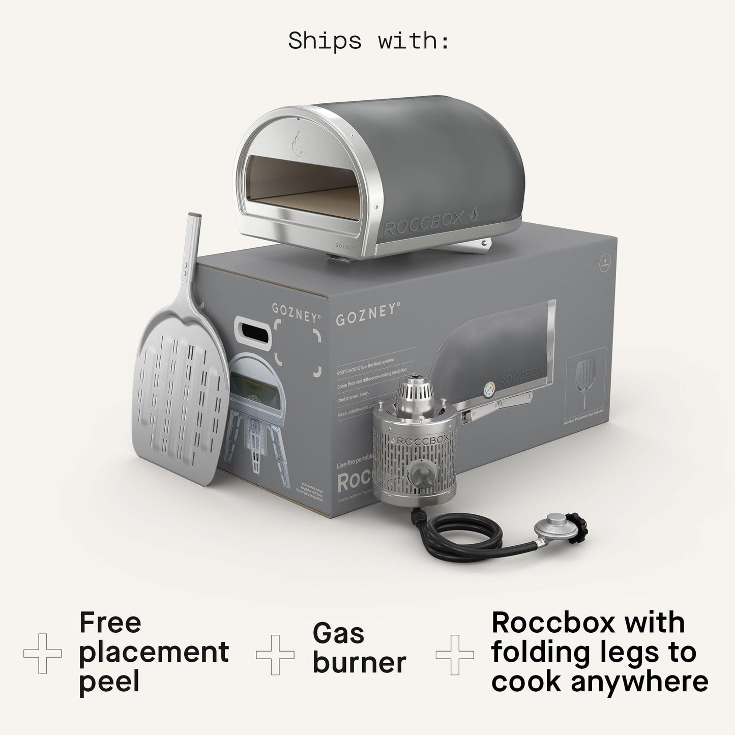 Roccbox Pizza Oven by Gozney | Portable Outdoor Oven | Gas Fired, Fire & Stone Outdoor Pizza Oven - Includes Professional Grade Pizza Peel - CookCave