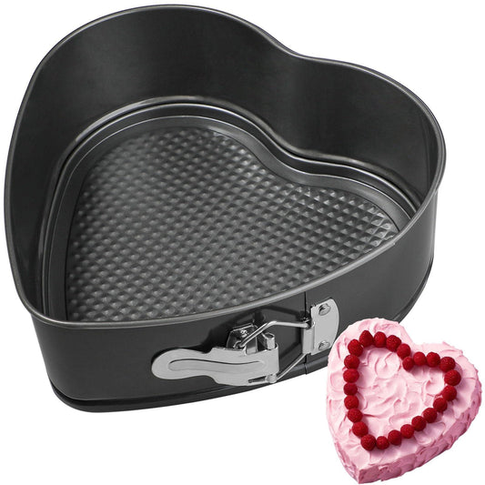 Kamehame Heart Shaped Springform Pan, Large 8.5 Inches Heart Springform Pan, Not-Stick Heart Shaped Cheesecake Pan, Carbon Steel Cake Pan - CookCave