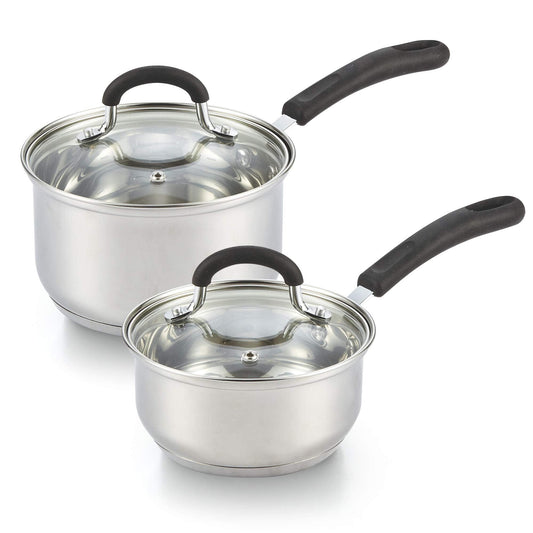 Cook N Home Professional Saucepan, 1-QT and 2-QT, Silver - CookCave