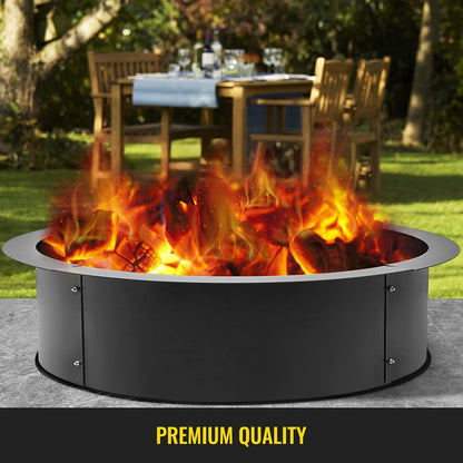 VBENLEM Fire Pit Ring 36-Inch Outer/30-Inch Inner Diameter, 10inch Height Fire Pit Insert 2.5mm Thick Heavy Duty Solid Steel, Fire Pit Liner DIY Campfire Ring Above or In-Ground for Outdoor - CookCave