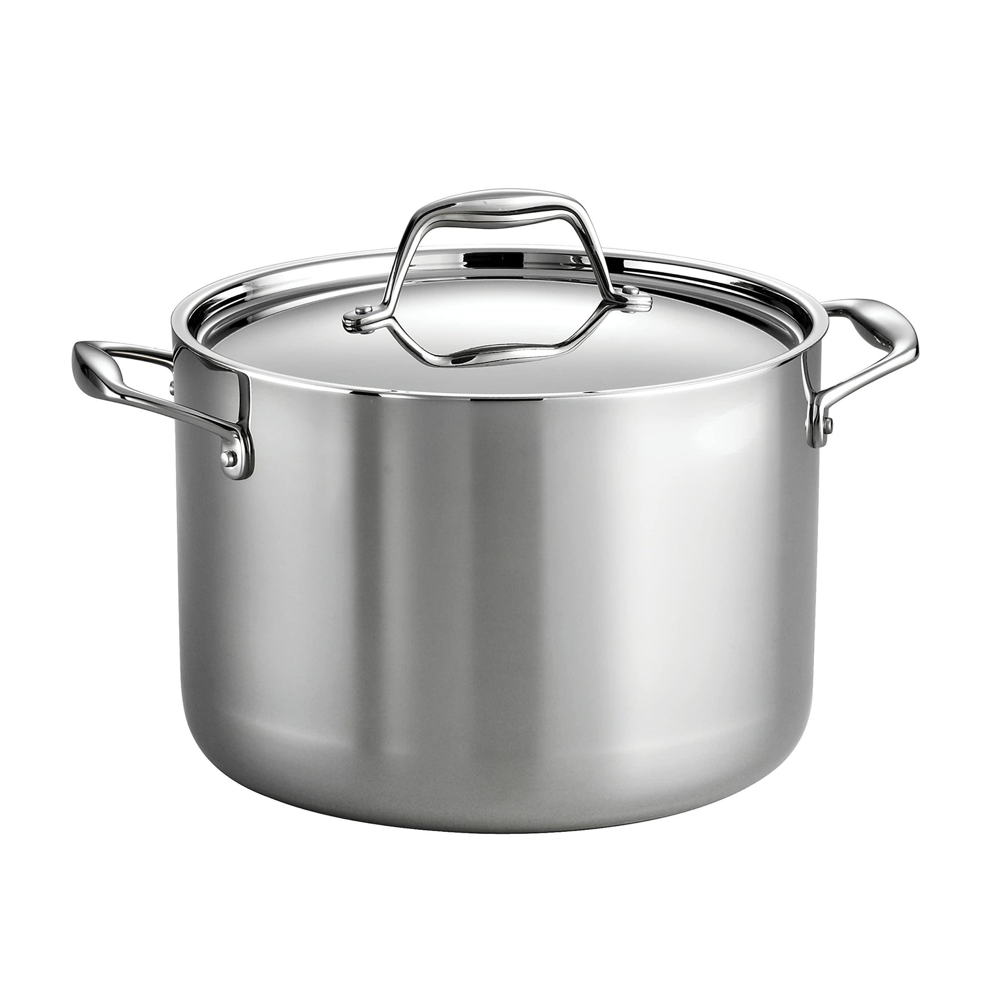 Tramontina Covered Stock Pot Stainless Steel Induction-Ready Tri-Ply Clad 8 Quart, 80116/041DS - CookCave