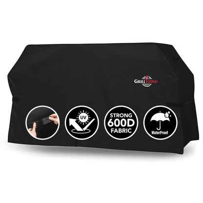 GrillTough Heavy Duty Griddle Cover for Outdoor Griddle, Fits 36 Inch Griddle – Waterproof, Weather Resistant, UV & Fade Resistant with Adjustable Straps – BBQ Cover for Flat Grill, Black - CookCave