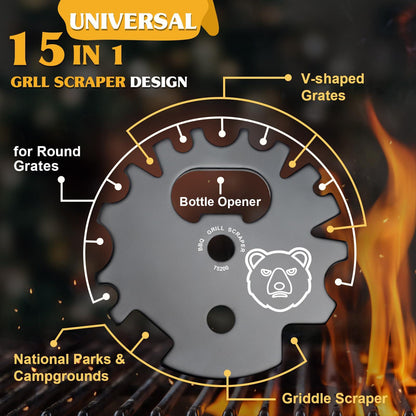 Grill Scraper Stocking Stuffers for Women Men: BBQ Gifts for Men Adults Teens Cool Kitchen Gadgets Smoker Accessories Outdoor Grate Grilling Cleaning Tools Unique Christmas Camping Cooking Gifts Ideas - CookCave