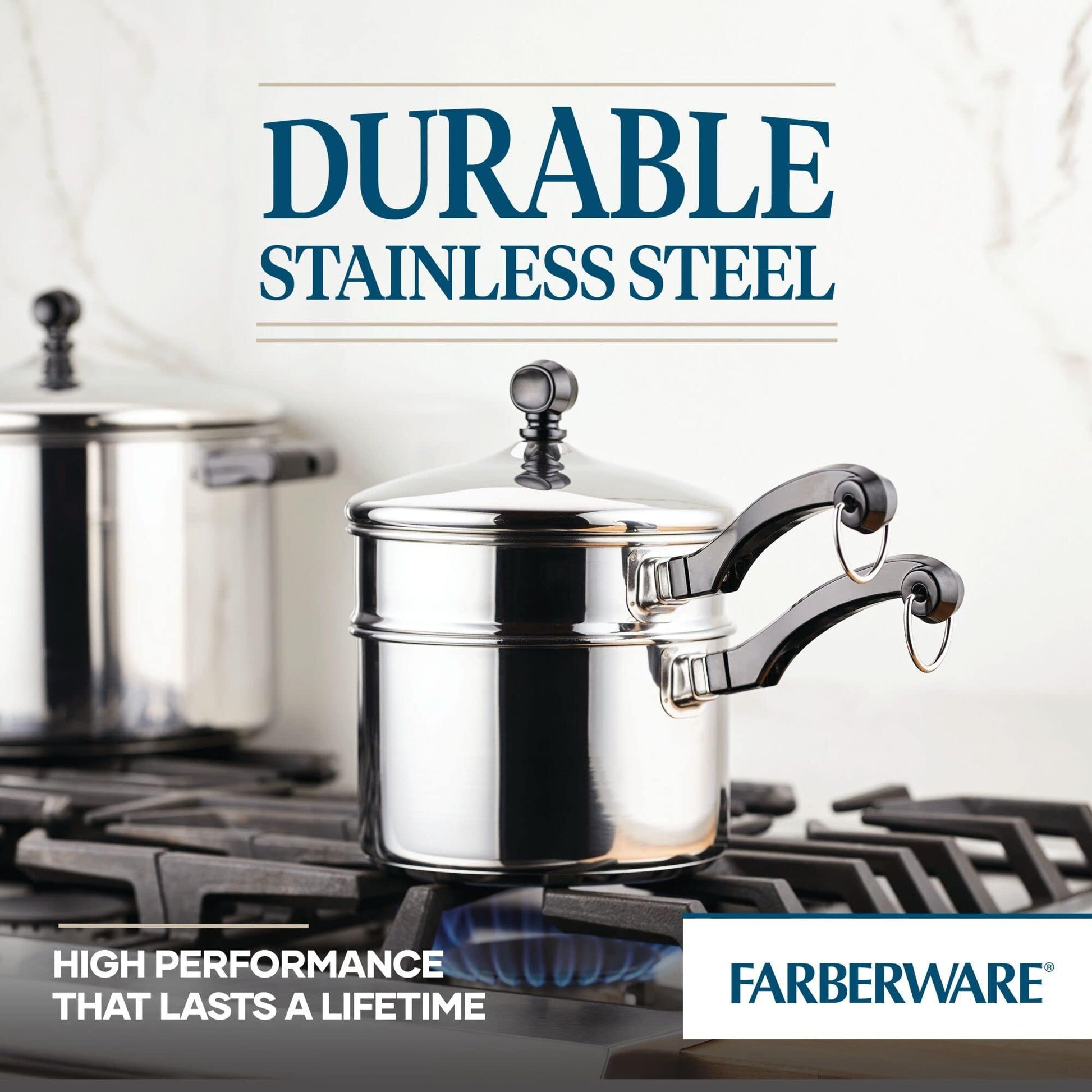 Farberware Classic Stainless Series 2-Quart Covered Double Boiler - CookCave