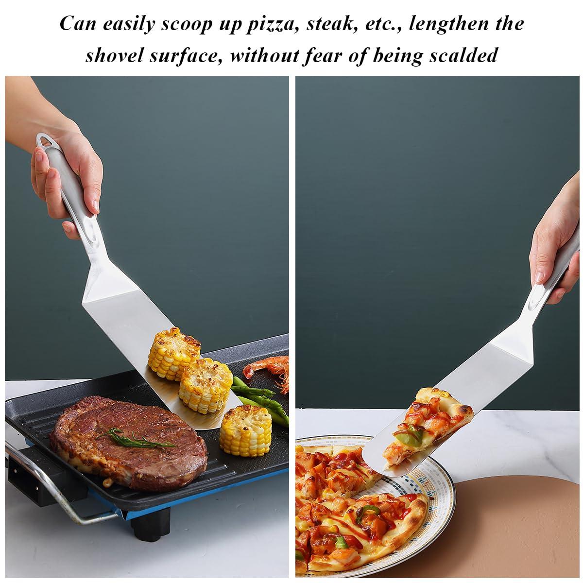 Evanda Metal Grill Spatula, Stainless Steel Barbecue Turner, Handle Heat Resistant and No Melt, Great for Outdoor BBQ, Teppanyaki, Camping - CookCave