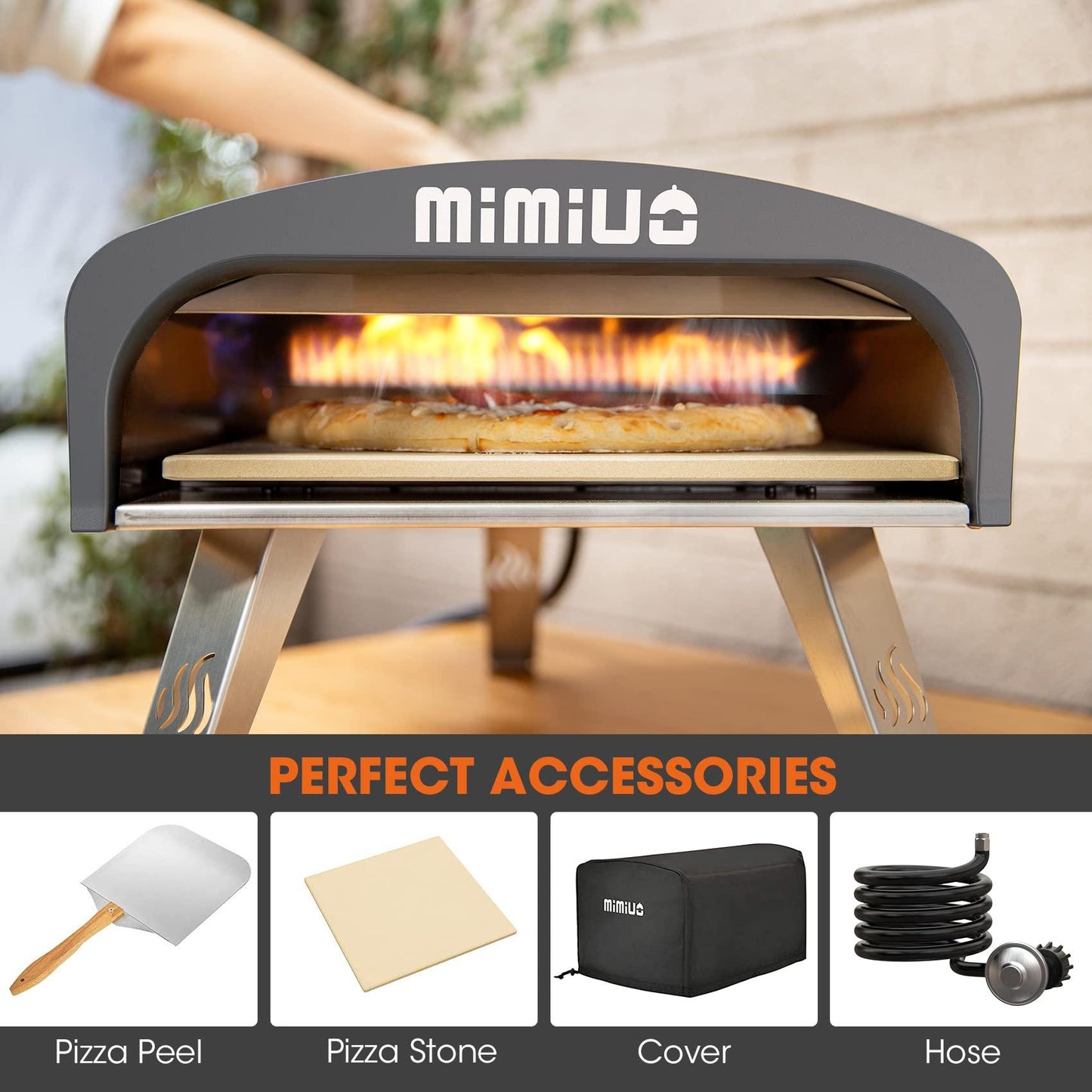 Mimiuo Gas Pizza Oven Outdoor - Portable Propane Pizza Ovens for Outside - Professional Pizza Stove with 13 inch Pizza Stone, Ideal for Any Outdoor Kitchen - CookCave