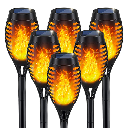 Solar Lights Outdoor, Solar Torch Light with Flickering Flame for Garden Decor, Solar Garden Lights, Waterproof Solar Powered Outdoor Lights, Flame Torches for Outside Patio Pathway Yard Decorations - CookCave