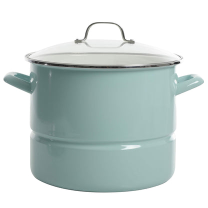 Kenmore Broadway Steamer Stock Pot with Insert and Lid, 16-Quart, Glacier Blue - CookCave