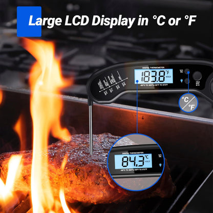 Meat Thermometer Digital, Instant Read Meat ThermometerI for Grill and Cooking, IP66 Waterproof Food Thermometer for Kitchen and Outside, BBQ, Turkey, Candy, Liquids, Beef - CookCave