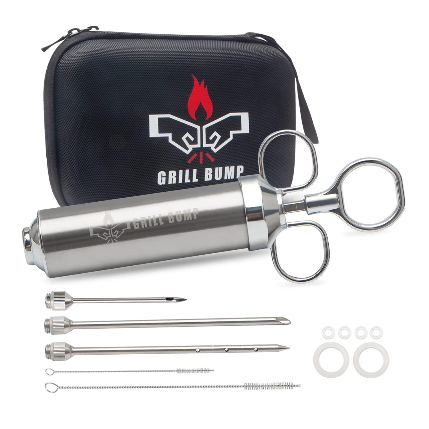 Grill Bump Meat Injector Syringe Kit for Smoker with 3 Flavor Food Injector Syringe Meat Needles, Injection Marinades Brine for Meat, Turkey; 2-oz, Including Paper and E-Book (PDF) User Manual - CookCave