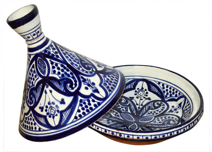 Moroccan Handmade Serving Tagine Exquisite Ceramic With Vivid colors Original 8 inches Across - CookCave