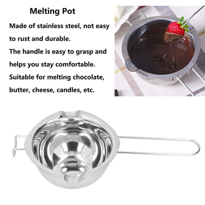 Chocolate Melting Pot, 400ml Stainless Steel Double Boiler Pot Universal Melting Pot for Melting Chocolate, Candy, Soap and Candle Making - CookCave