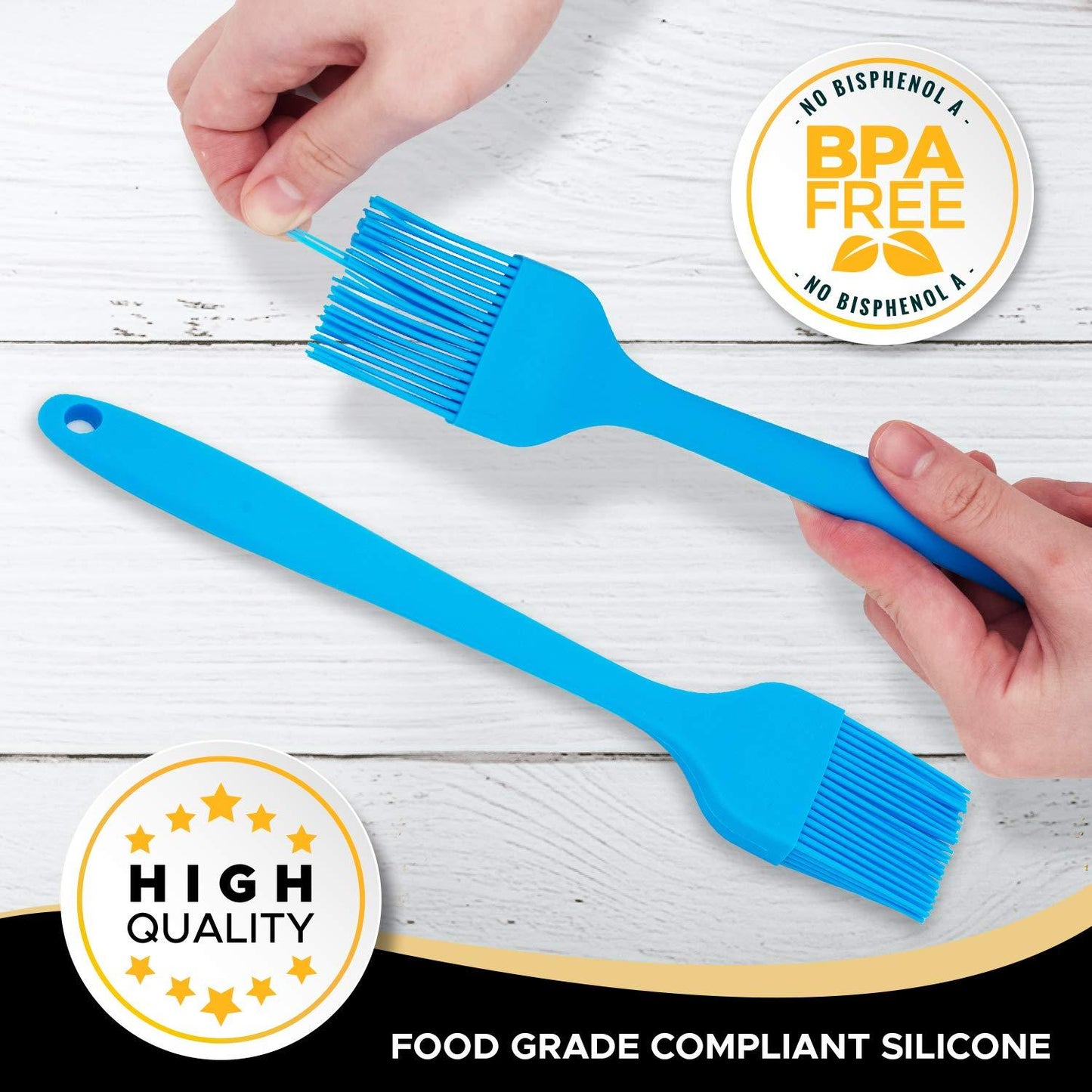 Ignite Lifestyle Silicone Pastry Brush - 2pcs Basting Brush for Cooking, Baking & BBQ - Easy to Clean Grill Brush - Heat Resistant Silicone Brush - Basting Brushes Kitchen - BBQ Brush - Large & Small - CookCave