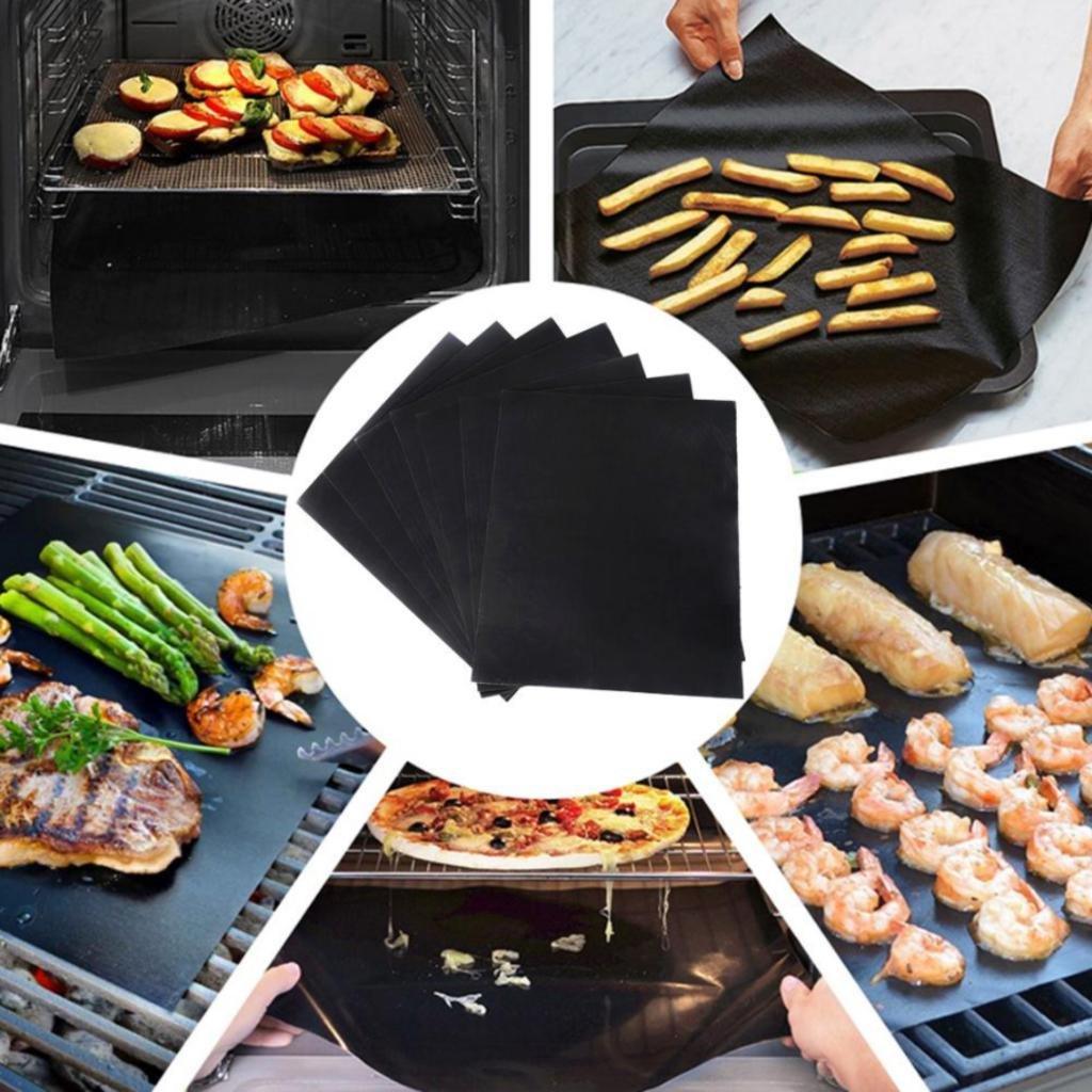 Dailyart Grill Mats for Outdoor Grill, Grill Mats Non Stick Set of 5 BBQ Grill Mat Baking Mats Teflon BBQ Grill Accessories Reusable,Works on Gas, Charcoal, Electric Grill 15.75 x 13-Inch, Black - CookCave