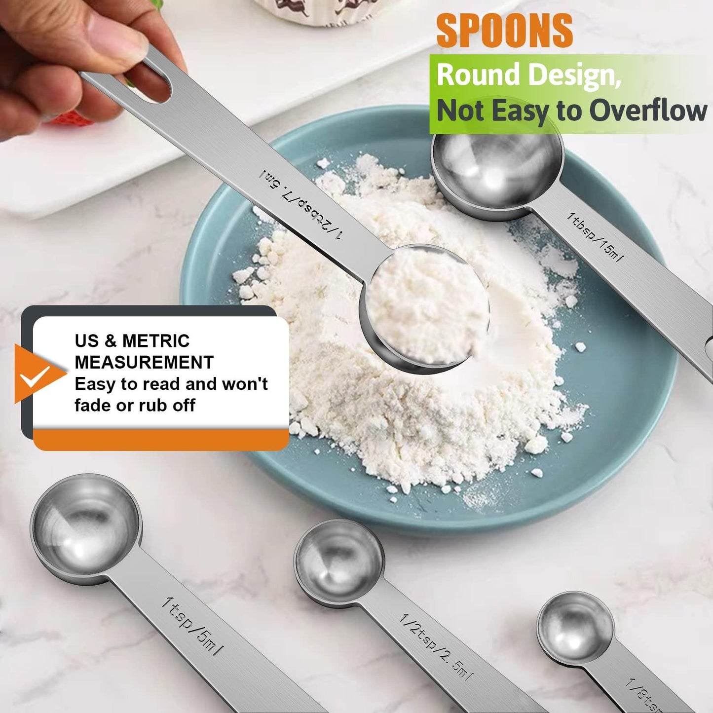 Paincco Stainless Steel Measuring Cups & Spoons Set of 21, Includes 7 Nesting Metal Measuring Cups, 9 Measuring Spoons and 5 Mini Measuring Spoons, Kitchen Gadgets for Cooking & Baking - CookCave